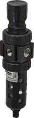 Parker - 3/8" NPT Port Compact 1 Piece Filter/Regulator FRL Unit - Polycarbonate Bowl, 40 SCFM, 150 Max psi, 8.51" High, Manual Drain - Benchmark Tooling