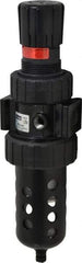 Parker - 1/2" NPT Port Standard 1 Piece Filter/Regulator FRL Unit - Polycarbonate Bowl, 90 SCFM, 150 Max psi, 11.76" High, Manual Drain - Benchmark Tooling