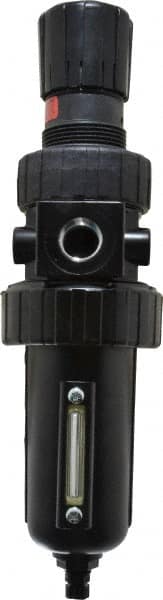 Parker - 1/2" NPT Port Standard 1 Piece Filter/Regulator FRL Unit - Metal Bowl, 90 SCFM, 250 Max psi, 11.76" High, Manual Drain - Benchmark Tooling