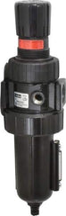 Parker - 3/4" NPT Port Standard 1 Piece Filter/Regulator FRL Unit - Metal Bowl, 90 SCFM, 250 Max psi, 11.76" High, Manual Drain - Benchmark Tooling