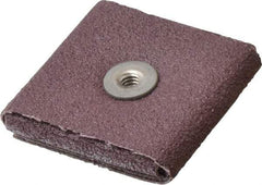3M - 60 Grit, Medium Grade, Aluminum Oxide Square Pad - 2" Long x 2" Wide x 3/8" Thick, Cloth Backed, X Backing Weight, 12,000 Max RPM - Benchmark Tooling