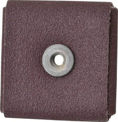 3M - 80 Grit, Medium Grade, Aluminum Oxide Square Pad - 2" Long x 2" Wide x 3/8" Thick, Cloth Backed, X Backing Weight, 12,000 Max RPM - Benchmark Tooling