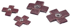 3M - 120 FEPA Grit, Fine Grade, Aluminum Oxide Cross Pad - 2" Long x 2" Wide x 3/4" Thick, Cloth Backed, X Backing Weight, 8 Ply, 20,000 Max RPM - Benchmark Tooling