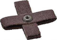 3M - 60 Grit, Medium Grade, Aluminum Oxide Cross Pad - 2" Long x 2" Wide x 1/2" Thick, Cloth Backed, X Backing Weight, 8 Ply, 18,000 Max RPM - Benchmark Tooling