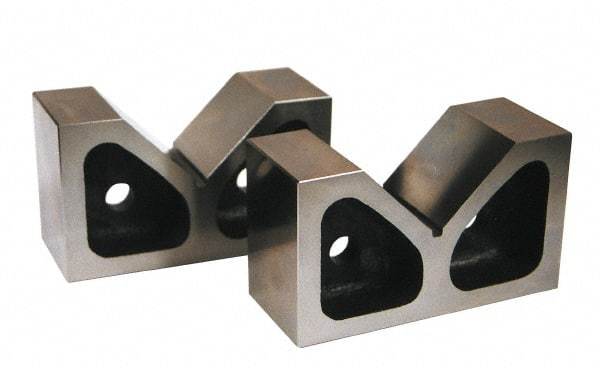 SPI - 5-1/8" Max Capacity, 90° Angle, Cast Iron V-Block - 12" Long x 6" Wide x 8" High, Sold as Matched Pair - Benchmark Tooling