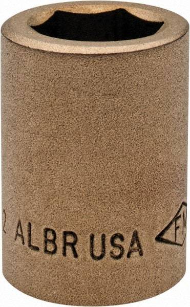 Ampco - 21/32", 1/2" Drive, Standard Hand Socket - 6 Points, 1-7/16" OAL, Aluminum Bronze - Benchmark Tooling