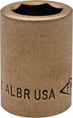 Ampco - 21/32", 1/2" Drive, Standard Hand Socket - 6 Points, 1-7/16" OAL, Aluminum Bronze - Benchmark Tooling