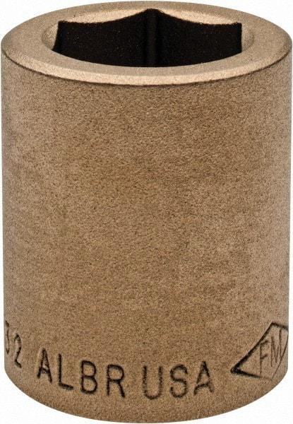 Ampco - 25/32", 1/2" Drive, Standard Hand Socket - 6 Points, 1-7/16" OAL, Aluminum Bronze - Benchmark Tooling