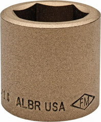 Ampco - 1-1/16", 1/2" Drive, Standard Hand Socket - 6 Points, 1-1/2" OAL, Aluminum Bronze - Benchmark Tooling