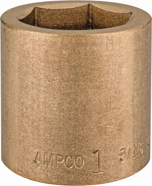 Ampco - 1-3/16", 1/2" Drive, Standard Hand Socket - 6 Points, 1-5/8" OAL, Aluminum Bronze - Benchmark Tooling