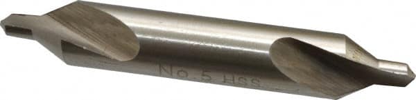 Interstate - #5 Plain Cut 60° Incl Angle High Speed Steel Combo Drill & Countersink - Benchmark Tooling