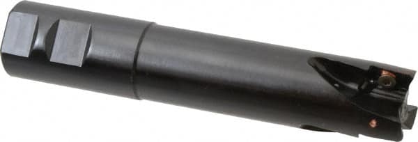 Kennametal - 1-1/4" Cut Diam, 18.03mm Max Depth of Cut, 1-1/4" Shank Diam, 165.86mm OAL, Indexable Square Shoulder End Mill - EC18.., EP18.. Inserts, Weldon Shank, 0° Lead Angle, Through Coolant - Benchmark Tooling
