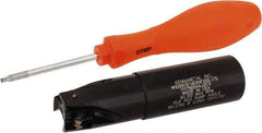 Kennametal - 0.9701" Cut Diam, 14.73mm Max Depth of Cut, 1" Shank Diam, 102.36mm OAL, Indexable Square Shoulder End Mill - EC14.., EP14.. Inserts, Weldon Shank, 0° Lead Angle, Through Coolant - Benchmark Tooling