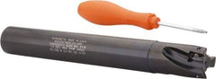 Kennametal - 1-1/4" Cut Diam, 14.48mm Max Depth of Cut, 1-1/4" Shank Diam, 254mm OAL, Indexable Square Shoulder End Mill - EC14.., EP14.. Inserts, Cylindrical Shank, 0° Lead Angle, Through Coolant - Benchmark Tooling