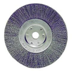 6" Diameter - 1/2-5/8" Arbor Hole - Crimped Steel Wire Straight Wheel - Benchmark Tooling