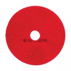 3M - Spray Buffing Pad - 20" Machine, Red Pad, Polyester - Benchmark Tooling