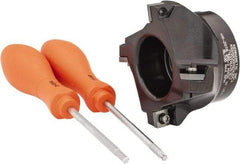 Kennametal - 4 Inserts, 3" Cut Diam, 1" Arbor Diam, 0.361" Max Depth of Cut, Indexable Square-Shoulder Face Mill - 0/90° Lead Angle, 1-3/4" High, SD.T 43.. Insert Compatibility, Series KSSM - Benchmark Tooling