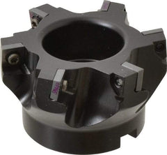 Kennametal - 6 Inserts, 3" Cut Diam, 1" Arbor Diam, 0.361" Max Depth of Cut, Indexable Square-Shoulder Face Mill - 0/90° Lead Angle, 1-3/4" High, SD.T 43.. Insert Compatibility, Series KSSM - Benchmark Tooling