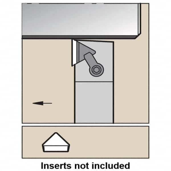 Kennametal - CTAP, Right Hand Cut, 3° Lead Angle, 5/8" Shank Height x 5/8" Shank Width, Positive Rake Indexable Turning Toolholder - 4-1/2" OAL, TP..22. Insert Compatibility, Series Kendex - Benchmark Tooling