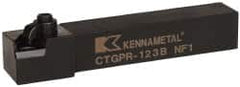 Kennametal - CTGP, Right Hand Cut, 0° Lead Angle, 3/4" Shank Height x 3/4" Shank Width, Positive Rake Indexable Turning Toolholder - 4-1/2" OAL, TN..32. Insert Compatibility, Series Kendex - Benchmark Tooling