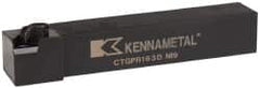 Kennametal - CTGP, Right Hand Cut, 0° Lead Angle, 1" Shank Height x 1" Shank Width, Positive Rake Indexable Turning Toolholder - 6" OAL, TN..32. Insert Compatibility, Series Kendex - Benchmark Tooling