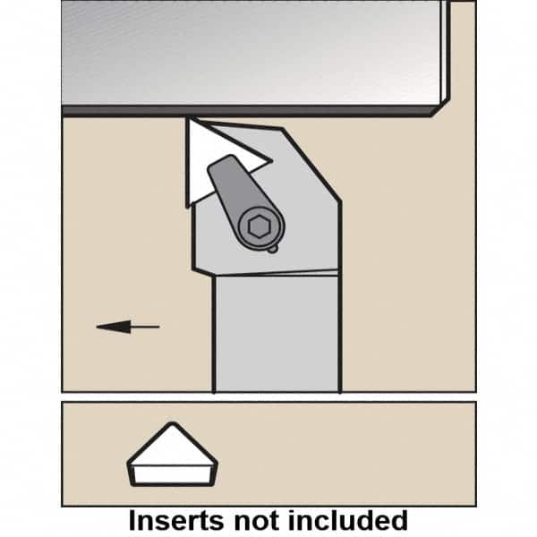 Kennametal - CTGP, Right Hand Cut, 5° Lead Angle, 25mm Shank Height x 25mm Shank Width, Neutral Rake Indexable Turning Toolholder - 150mm OAL, TP.. Insert Compatibility, Series Kendex - Benchmark Tooling