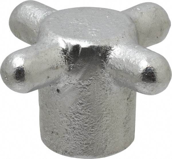 Gibraltar - 2-1/2" Head Diam, 4 Point Spoked Knob - 5/8-11 Hole, Cast Iron - Benchmark Tooling