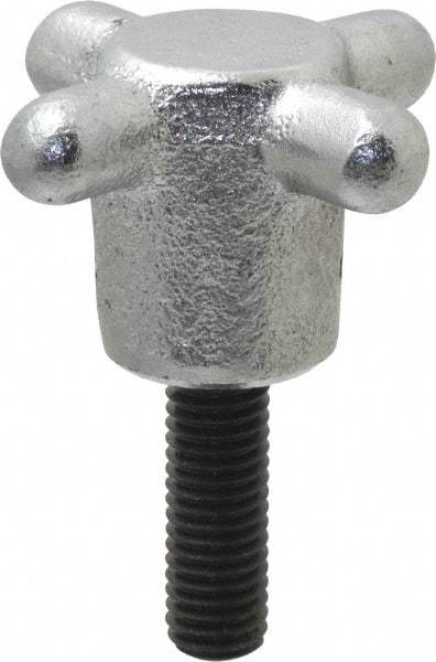 Strong Hand Tools - 2-1/2" Head Diam, 4 Point Spoked Knob - 1/2-13 Stem, Cast Iron - Benchmark Tooling