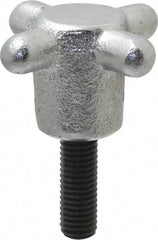 Strong Hand Tools - 2-1/2" Head Diam, 4 Point Spoked Knob - 1/2-13 Stem, Cast Iron - Benchmark Tooling