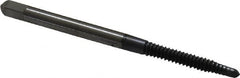 Kennametal - #6-32 UNC, 2 Flute, TiCN Finish, High Speed Steel Spiral Point Tap - Plug Chamfer, Right Hand Thread, 2" OAL, 11/16" Thread Length, 0.141" Shank Diam, 2B Class of Fit, Series 5301S - Exact Industrial Supply