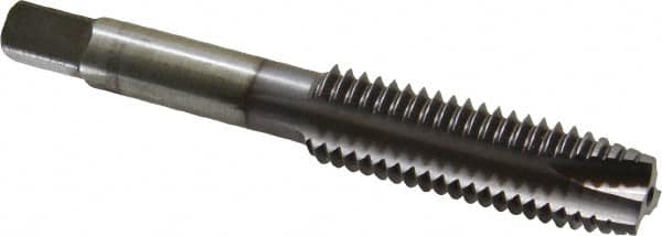 Kennametal - 1/2-13 UNC, 3 Flute, TiCN Finish, High Speed Steel Spiral Point Tap - Plug Chamfer, Right Hand Thread, 3.38" OAL, 1.656" Thread Length, 0.367" Shank Diam, 3B Class of Fit, Series 5301S - Exact Industrial Supply