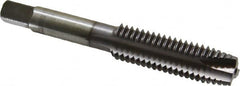 Kennametal - 1/2-13 UNC, 3 Flute, TiCN Finish, High Speed Steel Spiral Point Tap - Plug Chamfer, Right Hand Thread, 3.38" OAL, 1.656" Thread Length, 0.367" Shank Diam, 3B Class of Fit, Series 5301S - Exact Industrial Supply