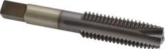 Kennametal - 5/8-11 UNC, 3 Flute, TiCN Finish, High Speed Steel Spiral Point Tap - Plug Chamfer, Right Hand Thread, 3.81" OAL, 1-13/16" Thread Length, 0.48" Shank Diam, 3B Class of Fit, Series 5301S - Exact Industrial Supply
