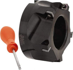 Kennametal - 5 Inserts, 4" Cut Diam, 1-1/2" Arbor Diam, 0.361" Max Depth of Cut, Indexable Square-Shoulder Face Mill - 0/90° Lead Angle, 2" High, SD.T 43.. Insert Compatibility, Series KSSM - Benchmark Tooling