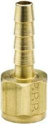 Parker - 3/8 NPSM Thread Hose Barb x Female Swivel Ball-End Connector - 3/8" ID Hose x 0.415" OD Hose, Brass - Benchmark Tooling