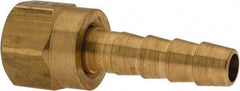 Parker - 7/16 Straight Thread Hose Barb x Female 45° SAE Swivel Connector - 1/4" ID Hose x 0.29" OD Hose, Brass - Benchmark Tooling