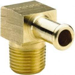 Parker - 1/2 NPT Thread Hose Barb x Male NPT 90° Elbow - 1/2" ID Hose, Brass - Benchmark Tooling