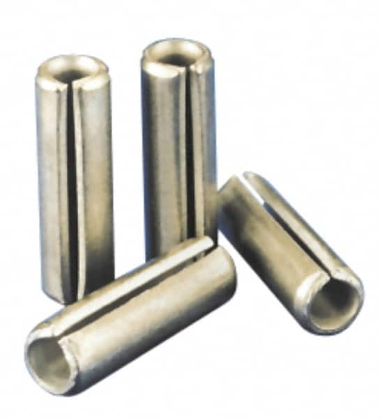 Value Collection - 8mm Diam x 95mm Long Slotted Spring Pin - Grade 1070-1080 Steel, Plain Finish - Benchmark Tooling