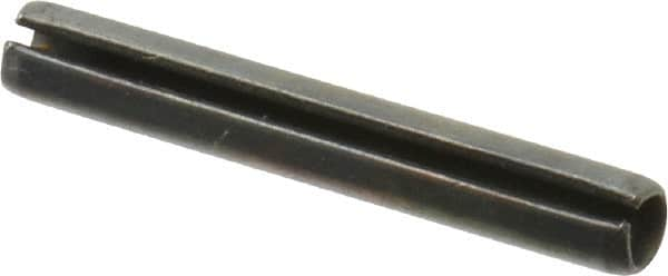 Value Collection - 4mm Diam x 28mm Long Slotted Spring Pin - Grade 1070-1080 Steel, Plain Finish - Benchmark Tooling