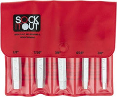 Sock It Out - 5 Piece Socket Head Cap Screw Extractor Set - Screw Range 1/4, 5/16, 3/8, 7/16 & 1/2, 1/4 to 1/2" - Benchmark Tooling