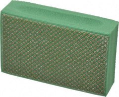 3M - Medium Grade, 250 Grit, Diamond Hand Pad - Green, 2-1/4" Wide x 3-3/4" Long, Coated - Benchmark Tooling