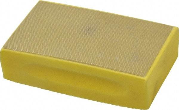 3M - Extra Fine Grade, 40 Grit, Diamond Hand Pad - Yellow, 2-1/4" Wide x 3-3/4" Long, Coated - Benchmark Tooling