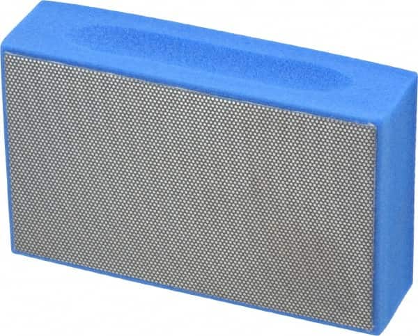 3M - Super Fine Grade, 10 Grit, Diamond Hand Pad - Blue, 2-1/4" Wide x 3-3/4" Long, Coated - Benchmark Tooling