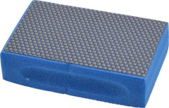 3M - Super Fine Grade, 10 Grit, Diamond Hand Pad - Blue, 2-1/4" Wide x 3-3/4" Long, Coated - Benchmark Tooling