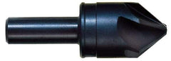 Hertel - 5/16" Head Diam, 1/4" Shank Diam, 6 Flute 60° High Speed Steel Countersink - 2" OAL, Straight Shank - Benchmark Tooling