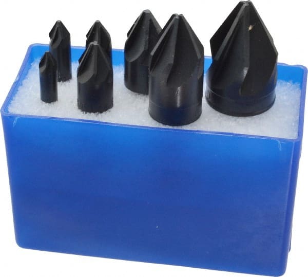 M.A. Ford - 7 Piece, 1/4 to 1" Head Diam, 60° Included Angle, Single End Countersink Set - Benchmark Tooling