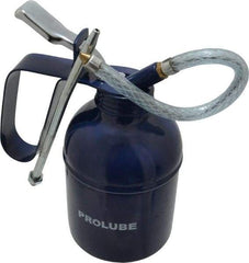 PRO-LUBE - 400 mL Capcity, 7" Long Flexible Spout, Lever-Type Oiler - Brass Pump, Steel Body, Powder Coated - Benchmark Tooling