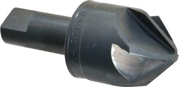 M.A. Ford - 1-1/2" Head Diam, 3/4" Shank Diam, 6 Flute 90° High Speed Steel Countersink - Bright Finish, 3-1/2" OAL, 0.43" Nose Diam, Single End, Straight Shank, Right Hand Cut - Benchmark Tooling