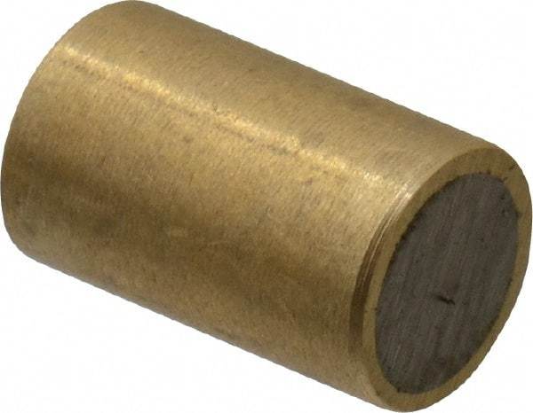 Mag-Mate - 5/16" Diam x 1/2" High, 0.18 Lb Average & 0.35 Lb Max Pull Force, Brass Alnico Shielded Magnet - 800°F Max Operating Temp, 0.032" Wall Thickness - Benchmark Tooling