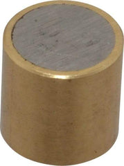 Mag-Mate - 3/8" Diam x 3/8" High, 0.1 Lb Average & 0.2 Lb Max Pull Force, Brass Alnico Shielded Magnet - 800°F Max Operating Temp, 0.032" Wall Thickness - Benchmark Tooling